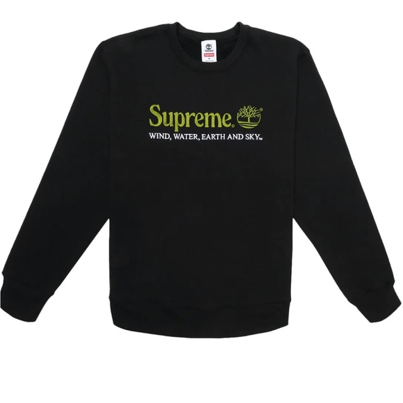 SUPREME+TIMBERLAND BLACK CREWNECK SIZE M NWOT - Picture 9 of 9